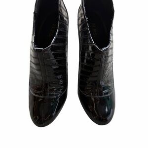 Women's Black Patent Leather Ankle Boots - 4” Heel